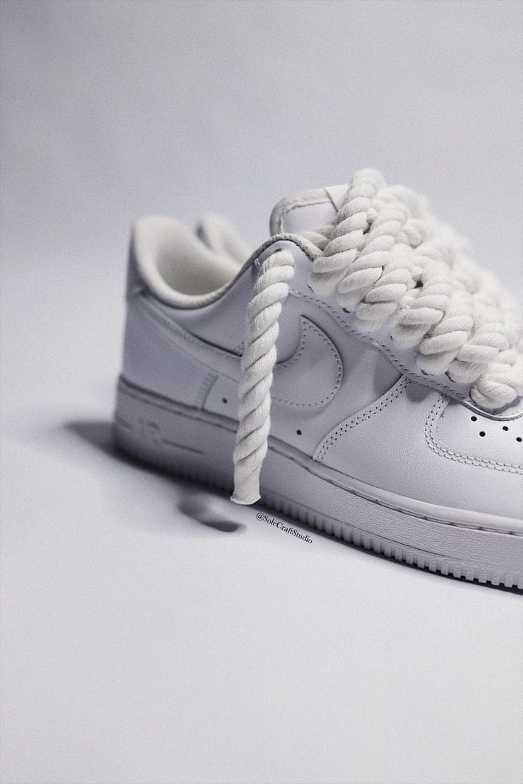 NIKE AIR FORCE 1 LOW "WHITE"- CUSTOM 'WHITE' ROPE LACES