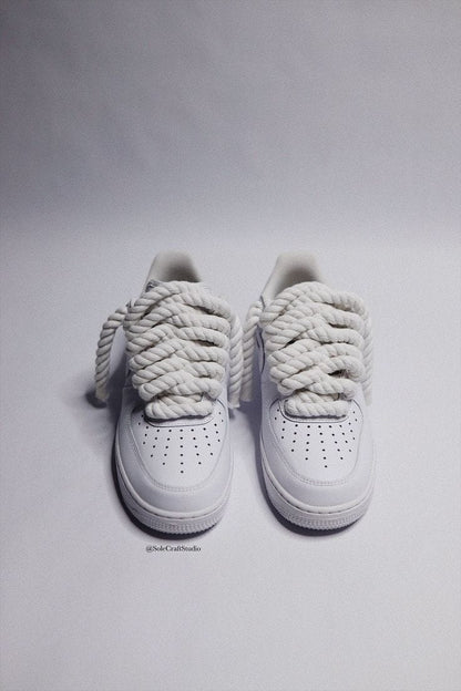 NIKE AIR FORCE 1 LOW "WHITE"- CUSTOM 'WHITE' ROPE LACES