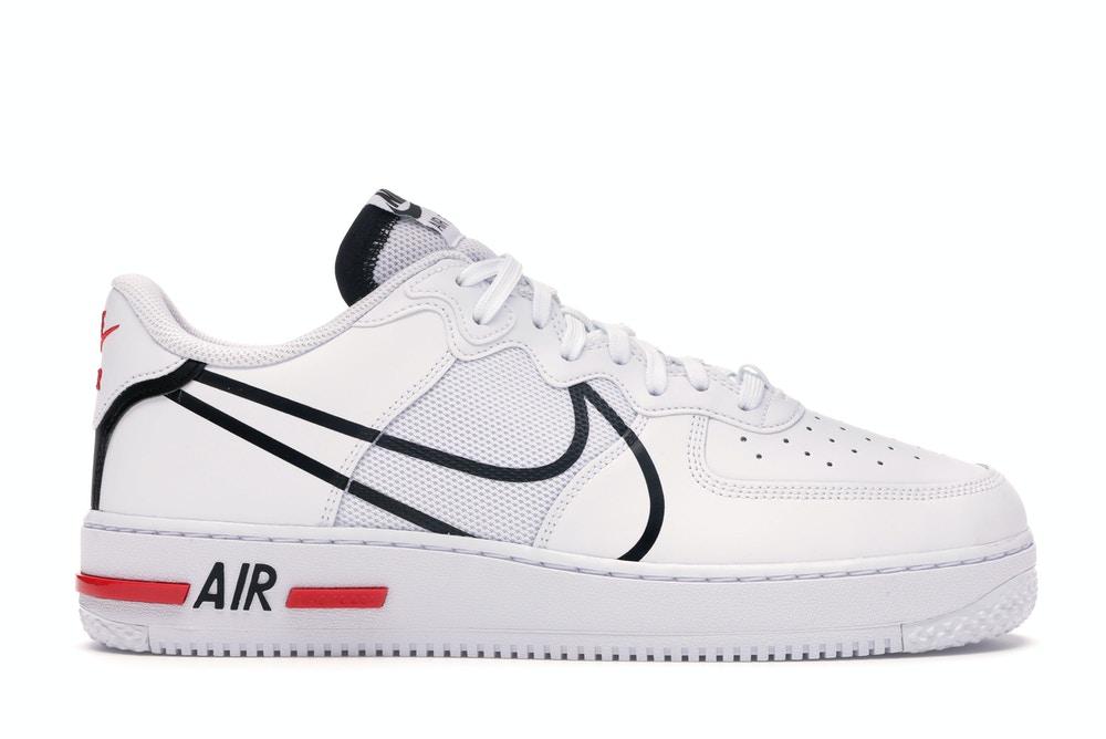 NIKE AIR FORCE 1 REACT "WHITE BLACK RED"