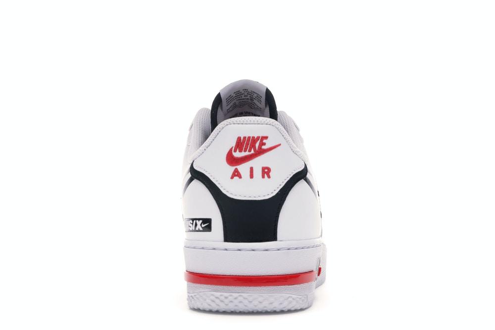 NIKE AIR FORCE 1 REACT "WHITE BLACK RED"